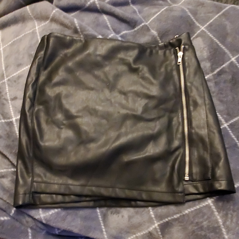 Black Vegan Leather Skirt